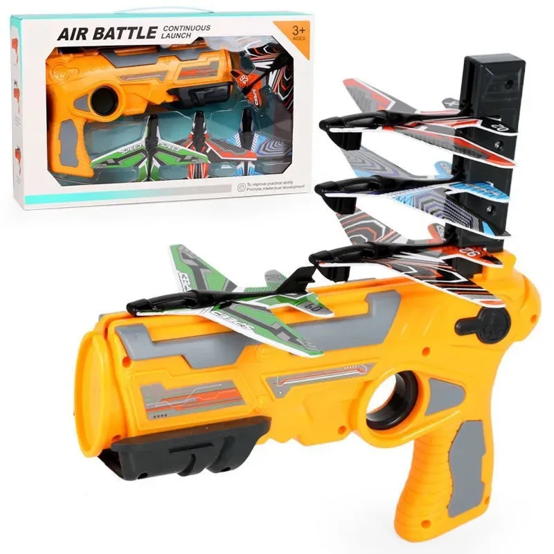 Airplane Launcher Toy Catapult Aircrafts Gun Shooting Games Outdoor Sport Activity Kids Toddlers