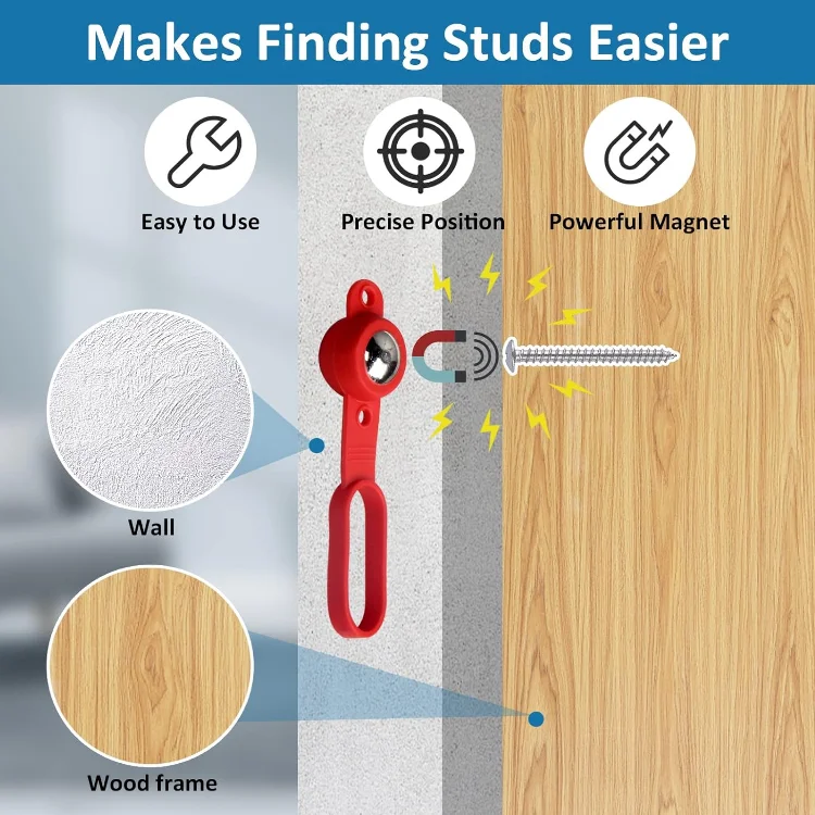 Magnetic 27 Pounds of Pull Detects Screws or Nails in Wood Frame Walls Magnetic Stud Finder