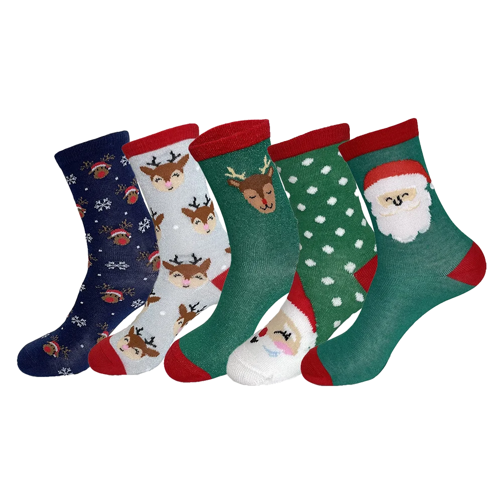 2024 New Arrival winter Novelty colorful custom cotton animal 3d knit merry christmas socks