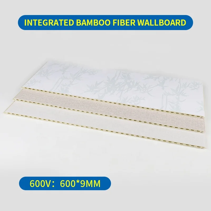 Ecological bamboo wood fiber wallboard PVC interior decoration wallboard intergrated wall panel