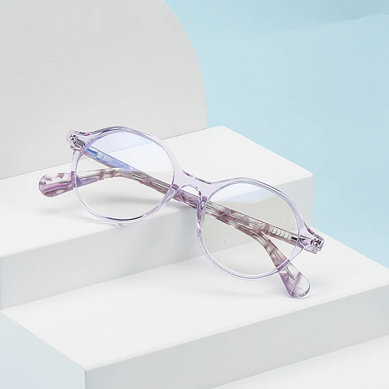 Оптовая продажа, асимметричные ацетатные очки в стиле ретро, мужские компьютерные очки, оптические оправы для очков с защитой от синего света