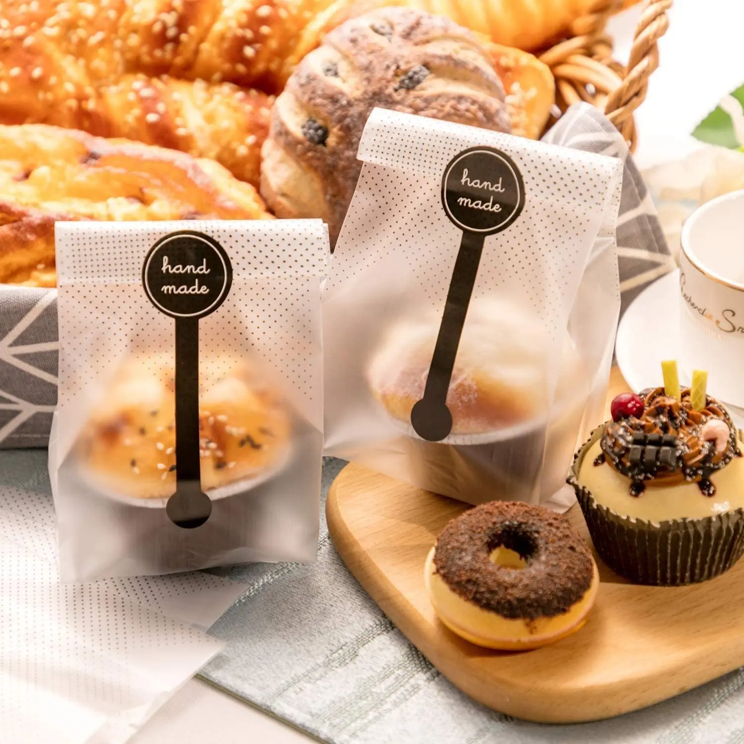 Прозрачные целлофановые пакеты Bopp с квадратным дном