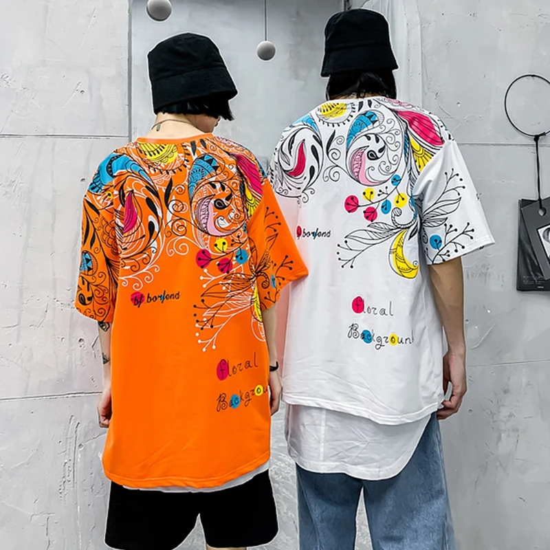 
2020 New Arrival Fashion Ethnic Pattern Printing Ladies Round Neck T Shirt Ladies New Design T Shirt Fashion Lover T Shirts 