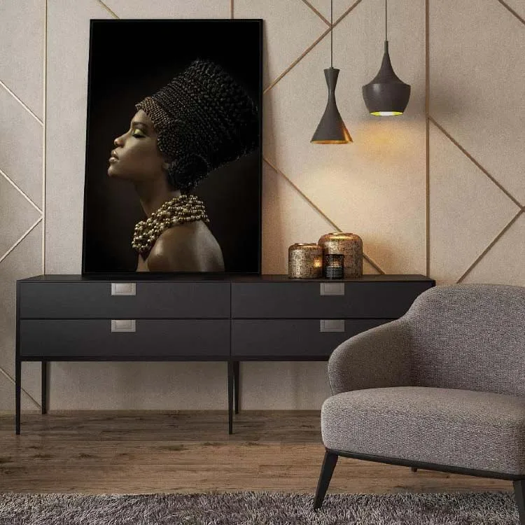 Wholesale Sexy Nude Art Black Woman Painting Hanging Artwork 100% Hand Painted Figure Portrait Wall Art Picture for Living Room