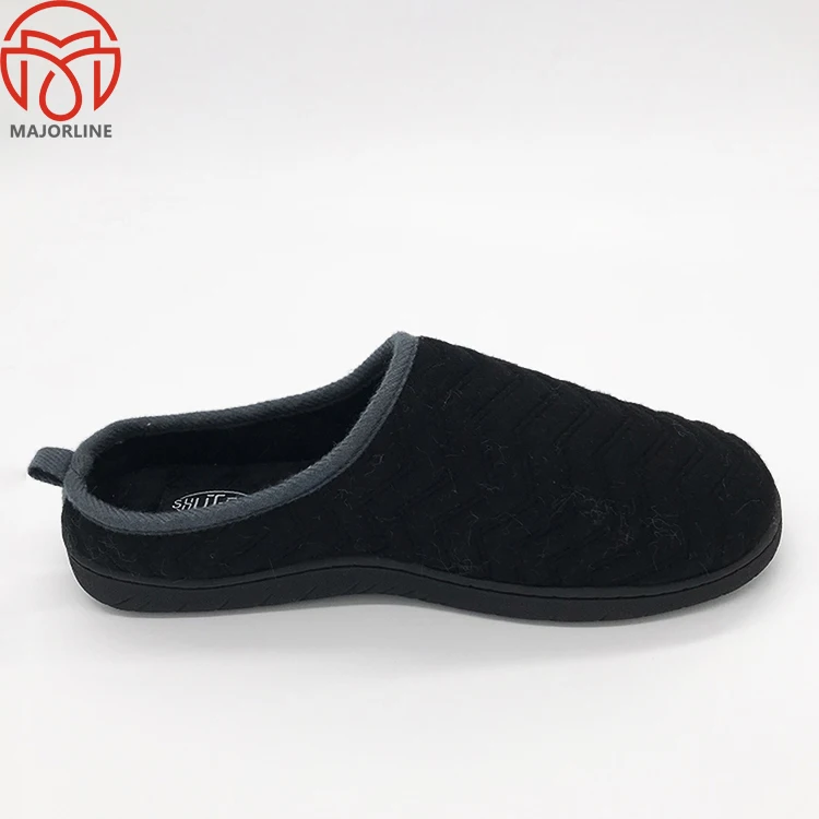 
custom winter warm indoor soft fleece casual slippers for men 