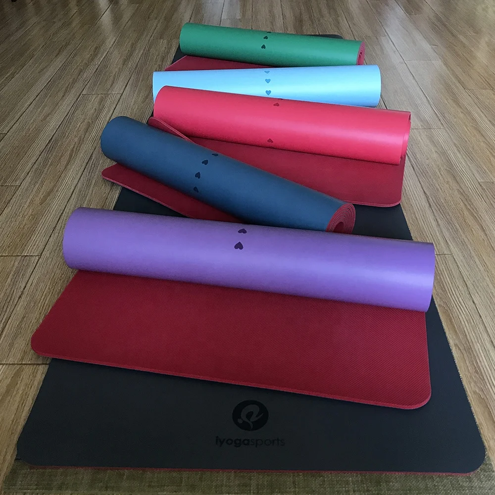 
PU rubber yoga mat non slip even sweatest yoga practice 