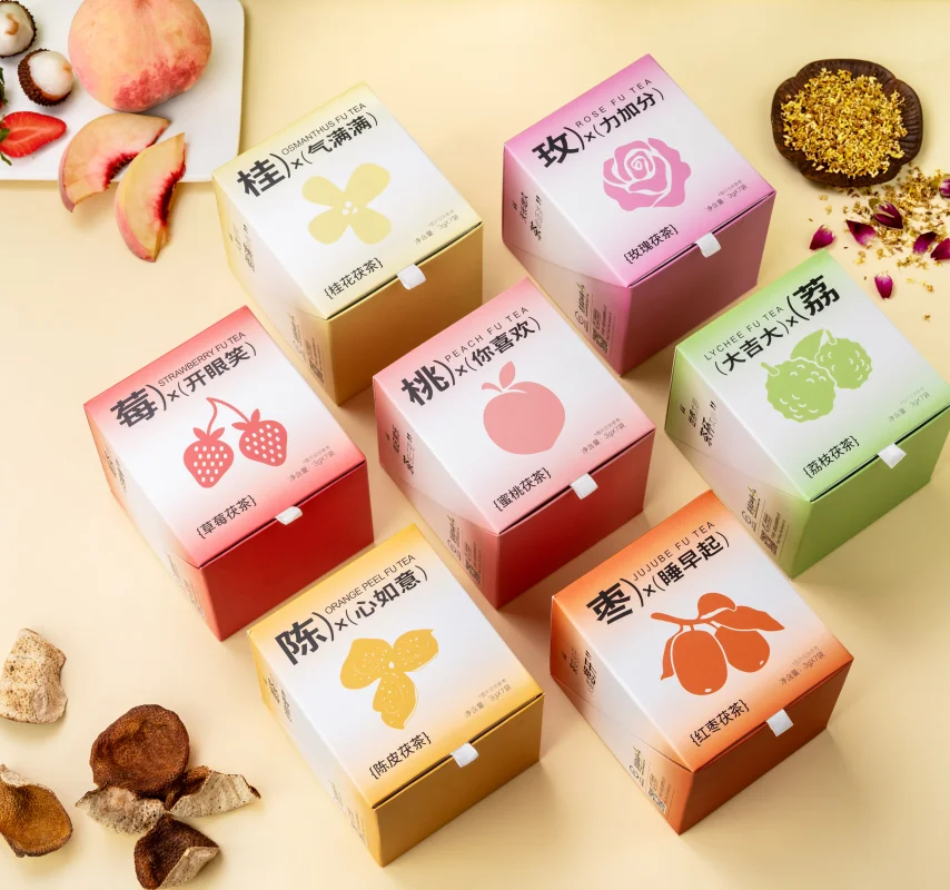 7 Days Flavored Dark Tea Rose Flower Tea Peach Fruit Tea