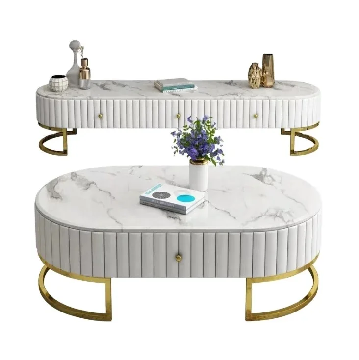 Modern Luxury Home Furniture TV Stands and Coffee Table Set Media Console TV Cabinet for Living Room