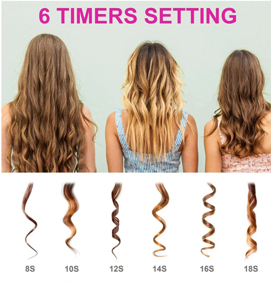 Automatic Hair Curler USB Rechargeable Professional Rechargeable Auto Hair Curler Cordless Wireless Automatic Hair Curling