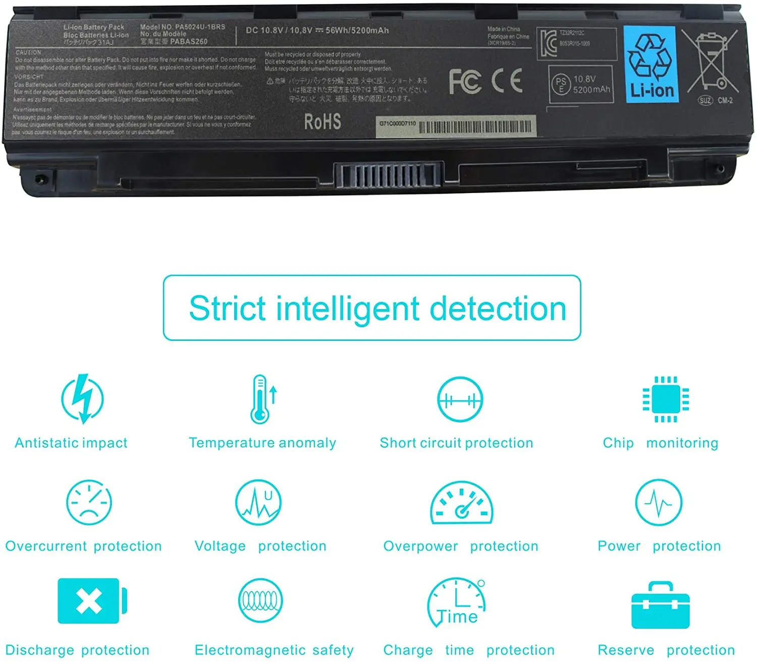 New Replacement PA5024U-1BRS Battery for Toshiba Laptop Battery Satellite A5023U-1BRS PA5025U-1BRS PA5026U-1BRS PA5027U-1BRS