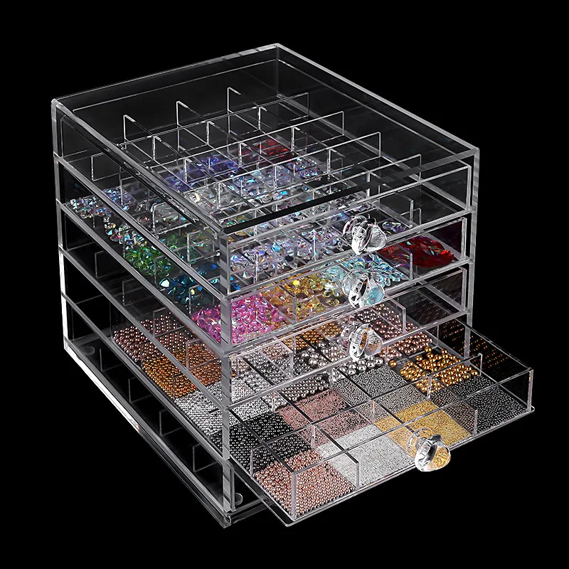 Nail Art Jewelry Acrylic Storage Box Empty Plastic 5 Layer120 lattice Storage Box for Nail Art  [ Empty box in Stock]