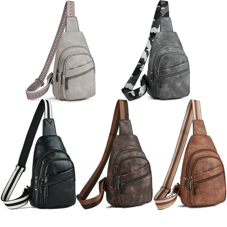 Fashion Mobile Phone Cell PU Leather side Waist Chest Sling Crossbody Luggage Travel Shoulder Messenger Bag  Box Pouch for Women