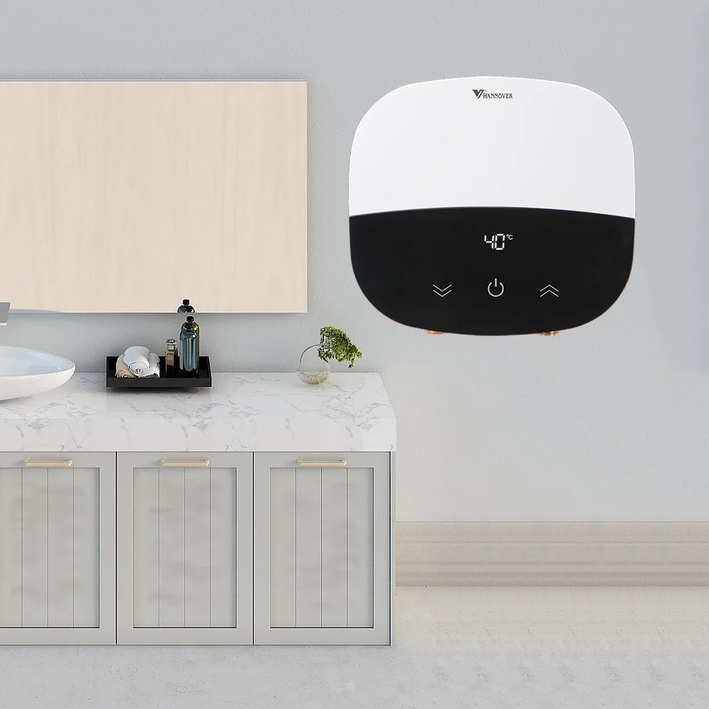 OEM ODM wall mounted adjustable temperature electric tankless instant water heaters geyser shower no tank bath kitchen faucet