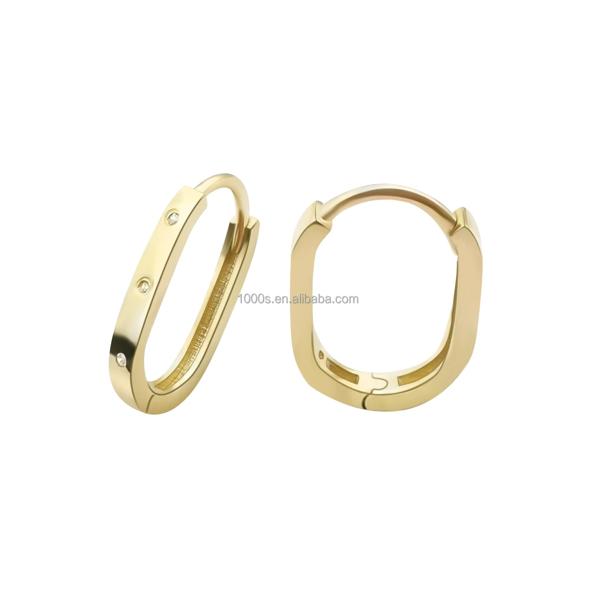 9K Real Gold Hoop Earring Women Gold Fine Jewelry 9k solid Gold Simple Huggie Earrings Hoop Earrings