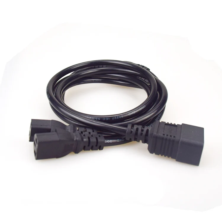 0.3M 3*0.75mm C20-2*C13 One in Two IEC320 C20 Male to 2*C13 Female Y Type Power Extension Cable Cord Wires For PDU Chassis