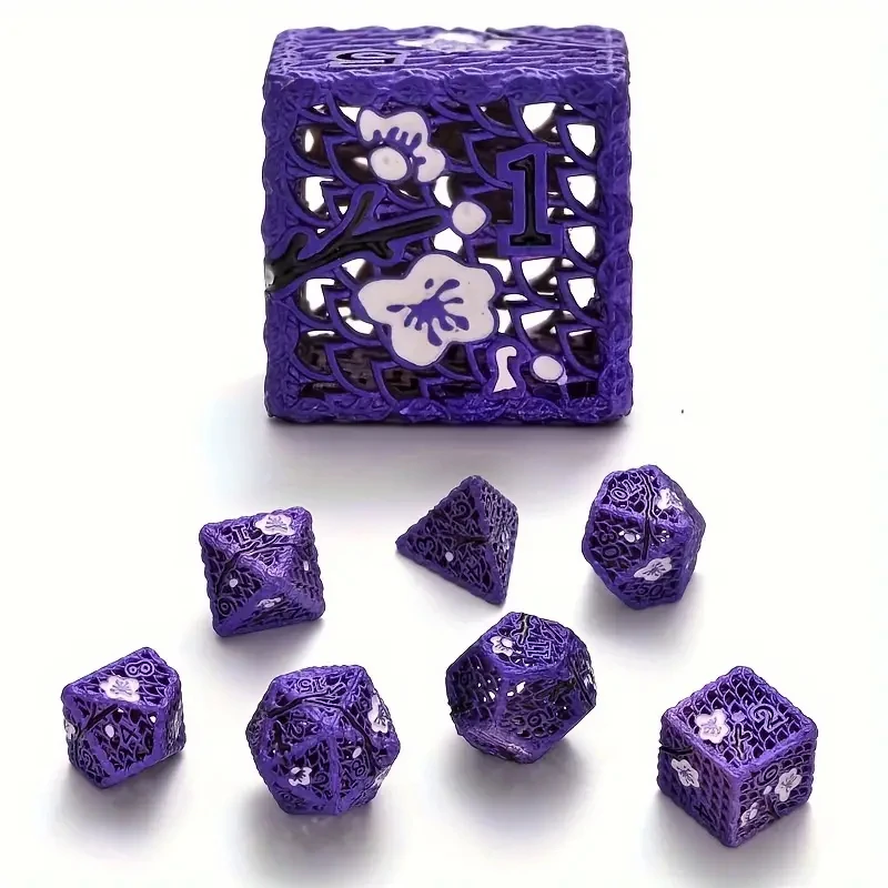 D&D adult dice games 7pcs Floral Design with Elegant Gift for Dungeons & Dragons and Tabletop Games flower dice colored dice
