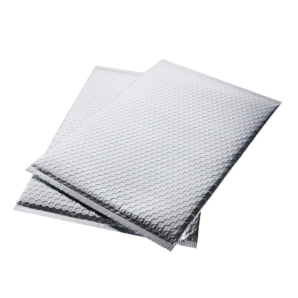 Extra Wide Glossy Metallic Silver Poly Bubble Mailers Glamour Envelopes Bags Perfect for DVD Wide CD