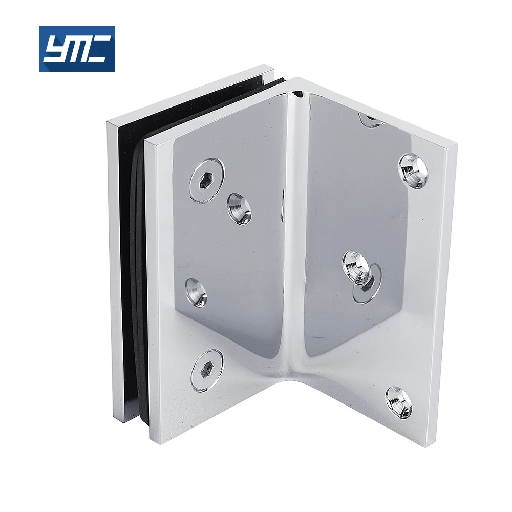 90 degree brass precision cast bottom plate shower door railing shelve glass suspend spigot hinge clamps