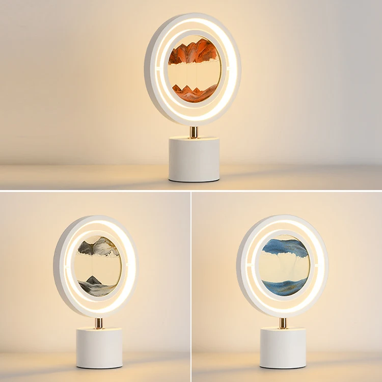 Quicksand Lamp Modern Simple Art Quicksand Painting Table Lamp Creative Living Room Bedroom Study Desk Hourglass ornament lamp