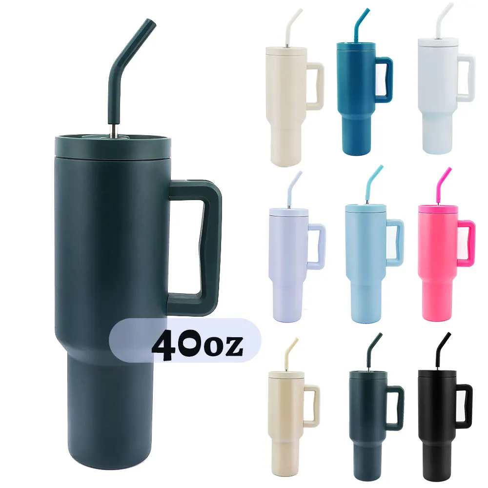 Wholesale Customized 40oz Adventure Tumbler Tumbler Cups Double Walled Stainless Steel Insulated 40oz Travel Mug with Handle