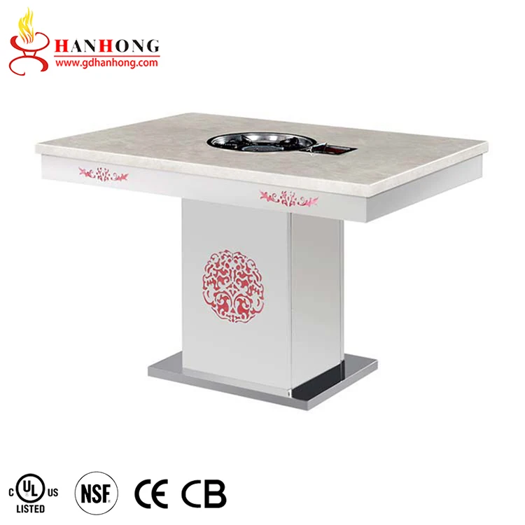 Hot pot table made of stainless steel