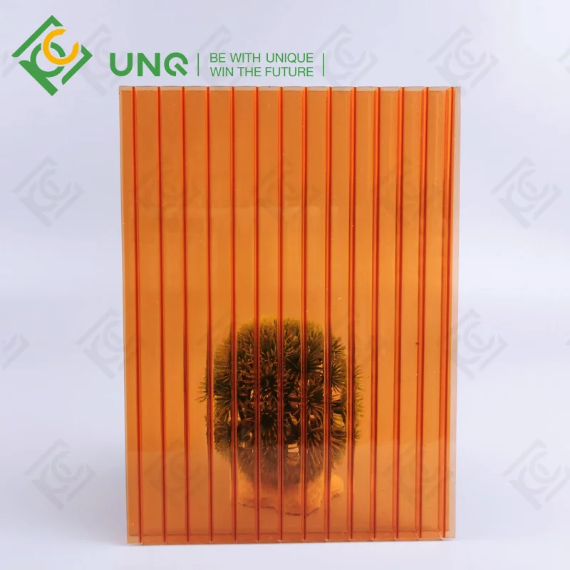 PC panels for sun shelter/ greenhouse carport covers/ balcony sheet cheap twin wall polycarbonate sheet