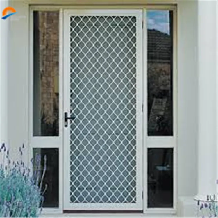 Decorative aluminum diamond mesh security grills for doors