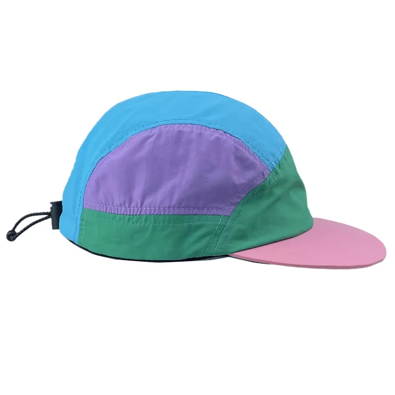 Wholesale Hat Polyester Gorras Plain Waterproof Camp Hat Fast Drying And Lightweight Nylon Spanback Hats 5 Panel Running Cap