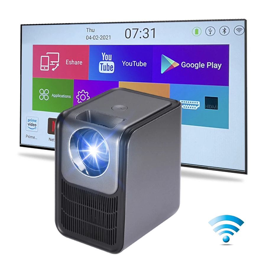 Home Theater Portable Mini Multimedia Micro Wifi Projector Android 9.0 Pico Projecteur Download Android Apps In Mirror Projector