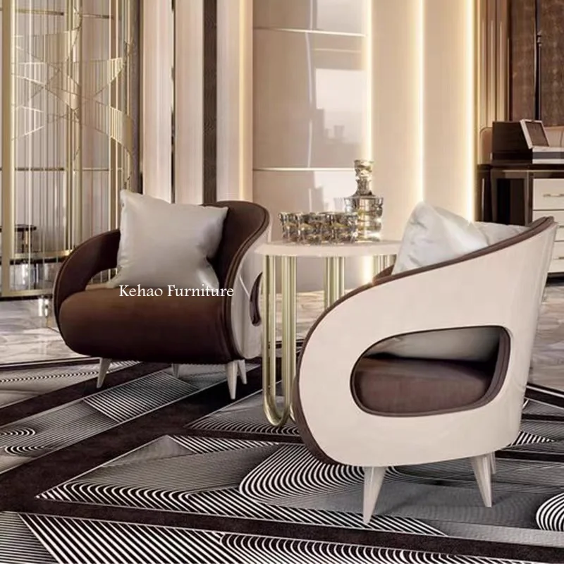 Living Room Furniture Solid Wood Leg Velvet Fabric Single Leisure Accent Club Luxury Modern orange Indoor Fancy Chair