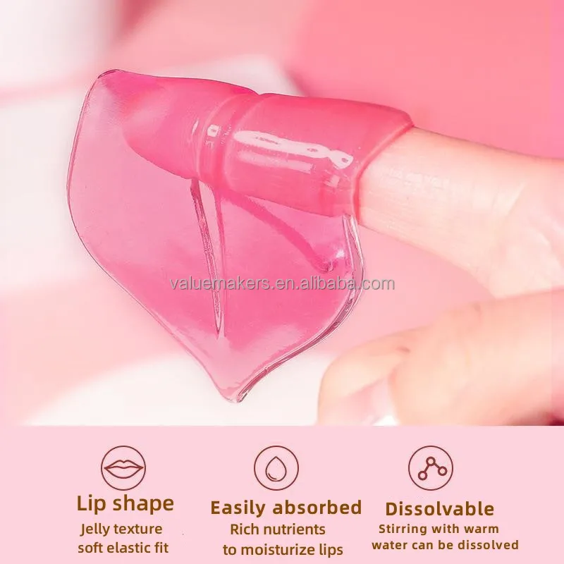 private label anti wrinkle moisturizer plumper lip mask wholesale custom pink gold hydrate collagen crystal sleeping lip sheet