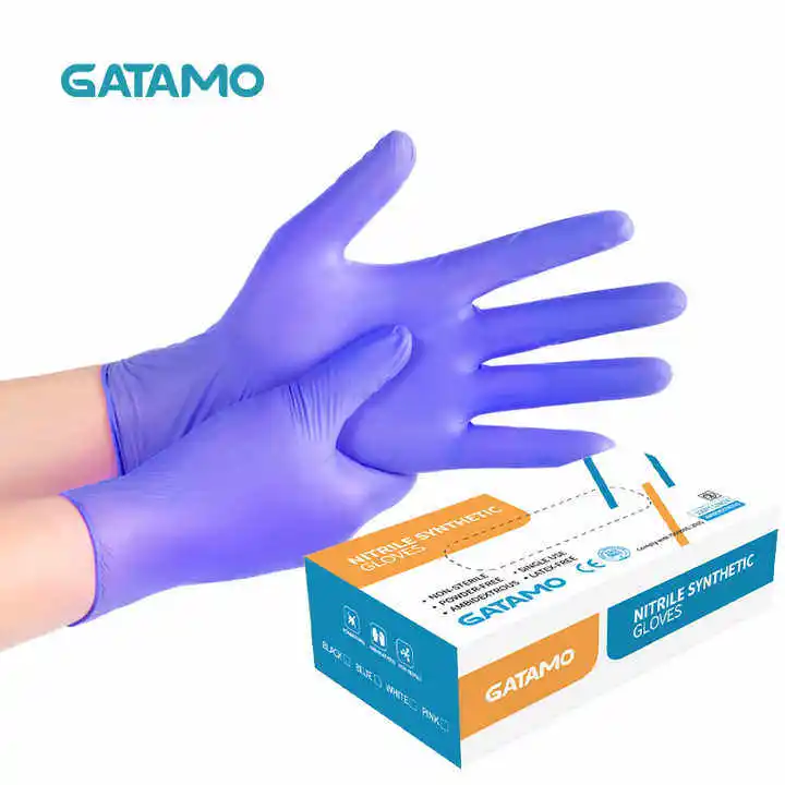 SS005  Purple Nitrile Vinyl Gloves cheap protective gloves powder free Nitrile PVC Gloves