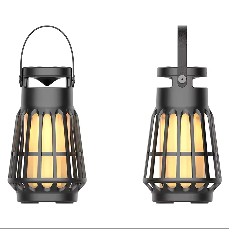 Popular Outdoor IPX5 Waterproof Night Light Flame Lamp With Bluetooth speaker Camping Lamp