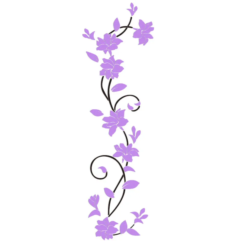 Wholesale Wall Stickers Acrylic 3D Mirror Flower Home Decor Stickers DIY Acrylic Floral