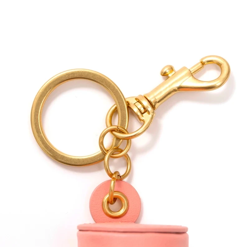 Portable Handmade Leather Makeup Pouch Bag Mini Travel Cosmetic Bags Lipstick Holder Keychain Bag