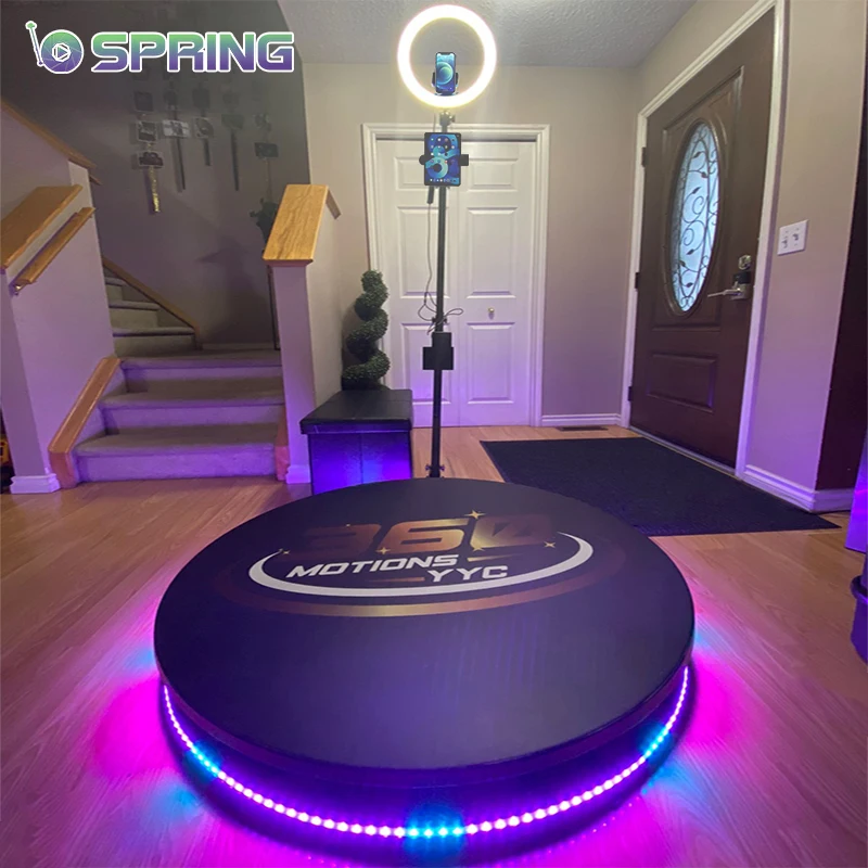2022 Ship in 1 Day US Stock Led Mirror Glass 360 Photo Booth with Remote Photo Video 360 Booth with Led Lights Free Accessories
