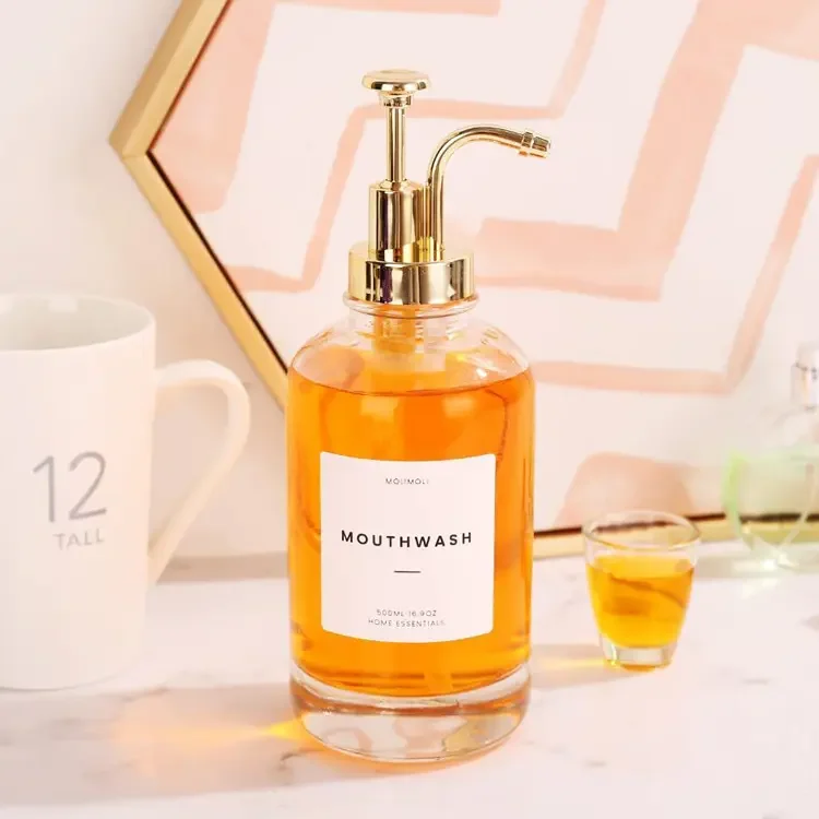 Coffee Syrup Dispenser Coffee Bar Pump Dispenser Glass Syrup Bottle 500ml 16oz Maple Coffee Syrup Pump Bottles