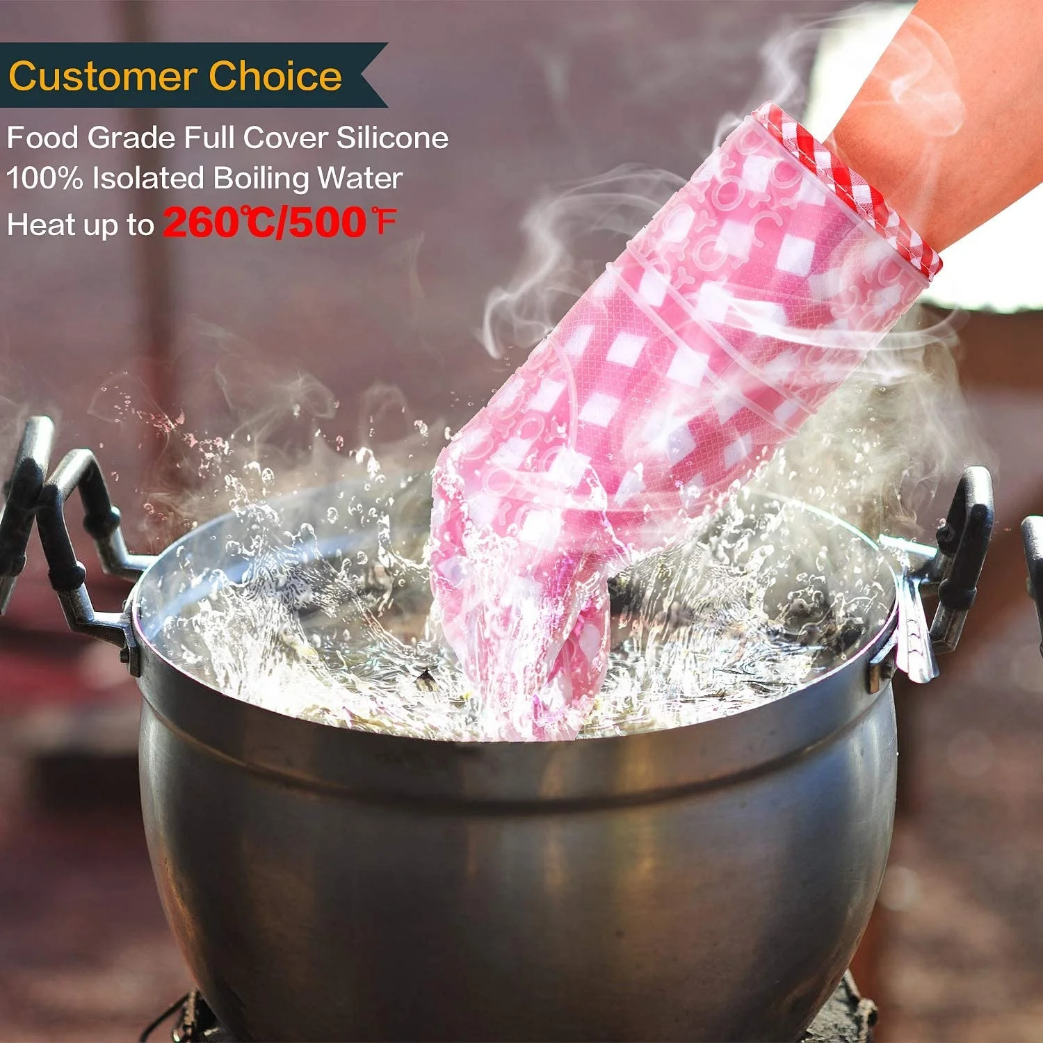 Kitchen heat resistant microware oven mitt silicone oven mitt BBQ baking cooking gloves