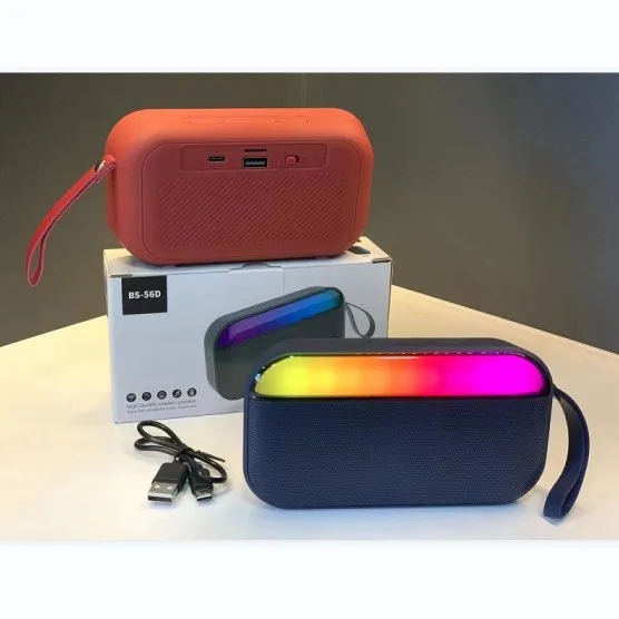 2022 Latest Design Speaker  BS-56D Outdoor LED Light Wireless Mini Portable Bluetooths Speaker