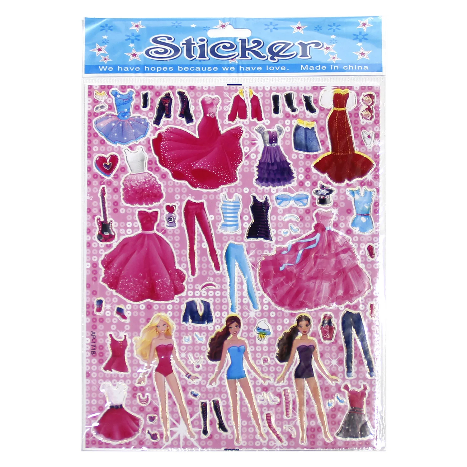 Dress up Girl Stickers Kawaii Aesthetic Decoration Kindergarten Dress up Toys Children Sticker Home Decoration Cartoon Sticker