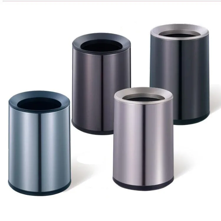 New Indoor Anti-fingerprint Kitchen Bin Flip Cover Stainless Steel Kitchen Trash Bin Built-in Double Barrel