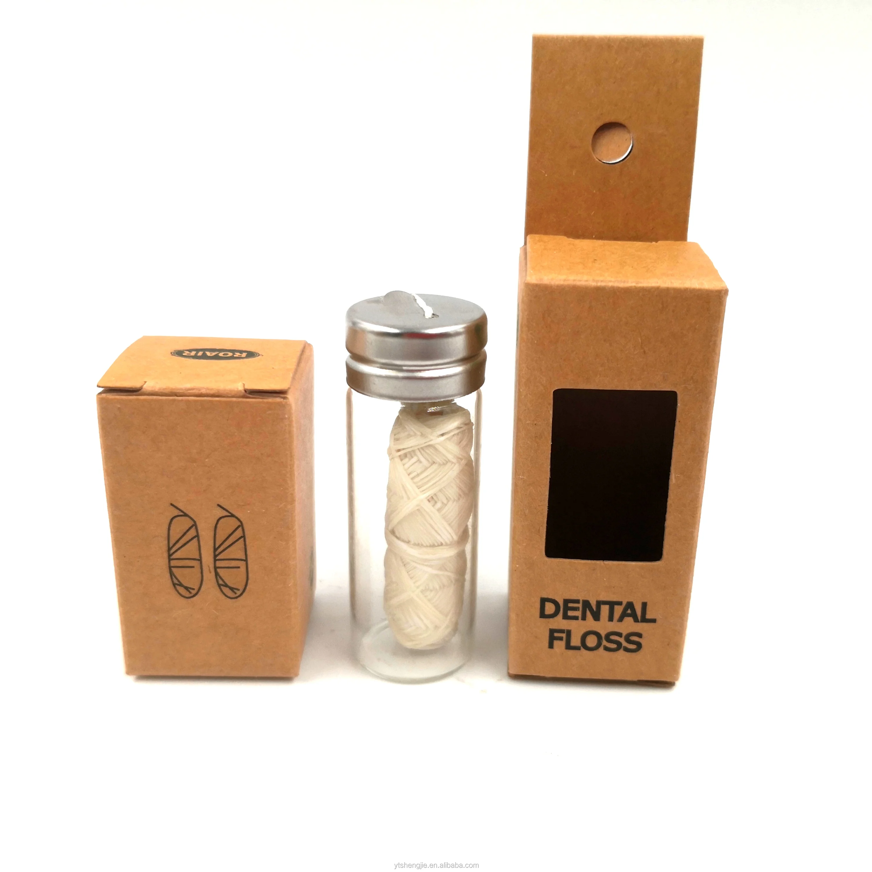 Natural 30 meters bamboo charcoal teeth floss in biodegradable container high quality dental