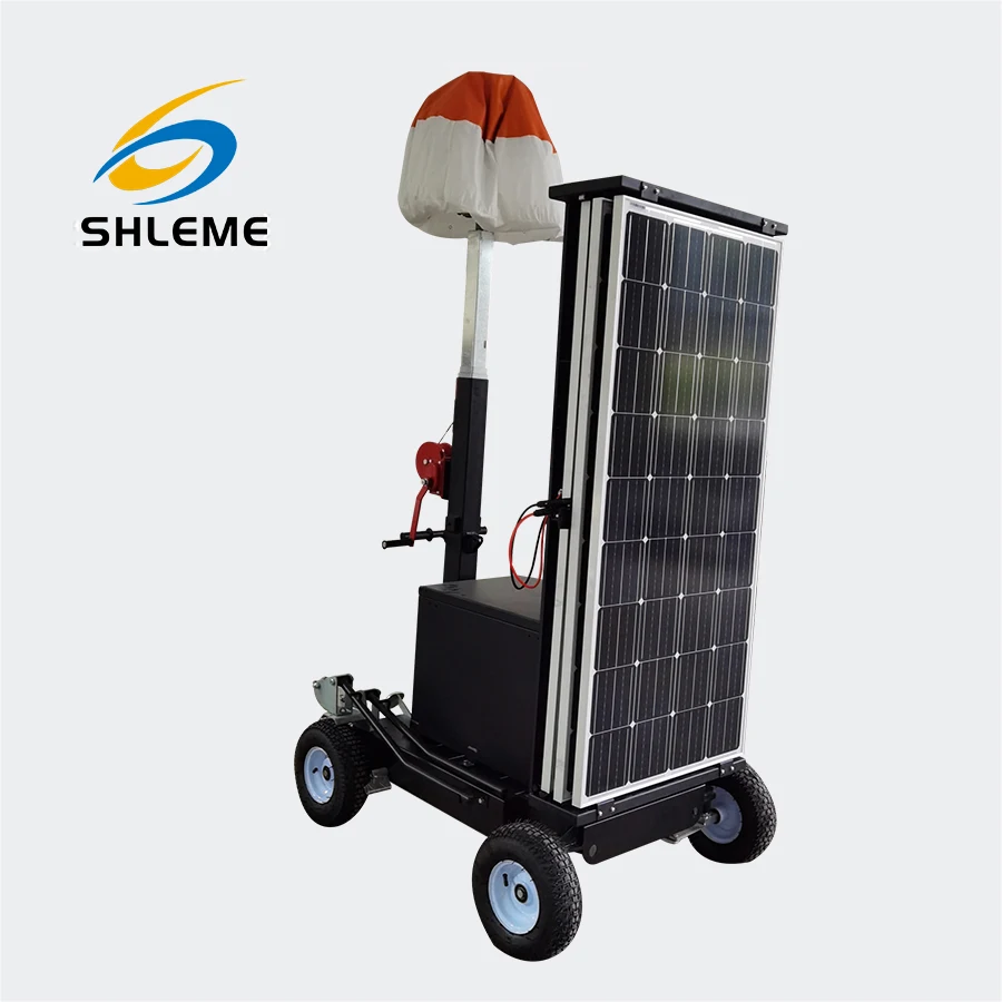 New arrival mini solar temporary lighting towers balloon led work  light tower at night