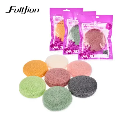  Спонж для лица Fulljion konjac бамбуковый уголь мягкий отшелушивающий контроль жирности очищающая губка Очищающий