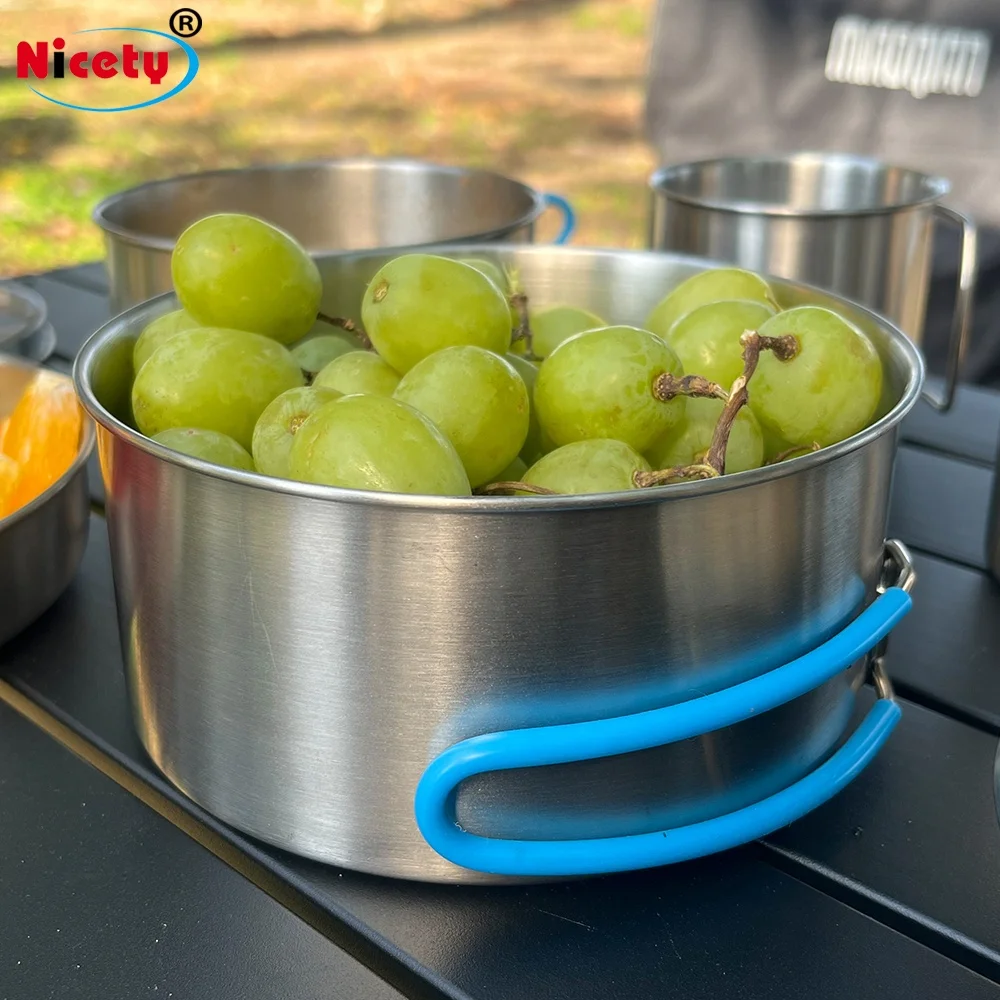 Корейский набор для приготовления пищи для кемпинга, оптовая продажа, посуда для кемпинга из нержавеющей стали, набор для приготовления пищи на открытом воздухе