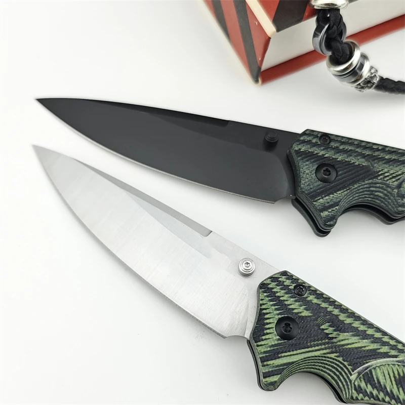 High Hardness 615BK-1401 Outdoor Camping Hunting EDC Tool Dual Color G10 Handle Hiking Folding Knife