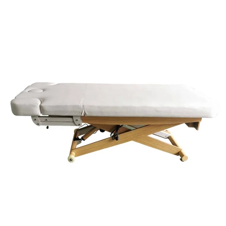 Electrical control bed height beauty spa bed with tiltable backrest