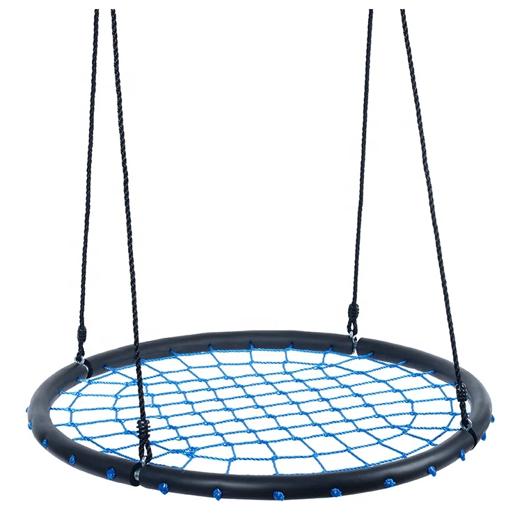 Diameter 100 cm Children Round Spider Web Rope Net Tree Swing Set for Backyard Playground