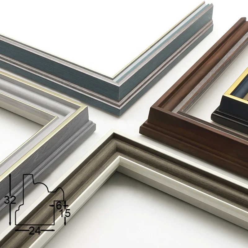 Ruisen Polystyrene Frame Wood-like PS Plastic Photo Frame L shape Picture Polystyrene Frame Moulding