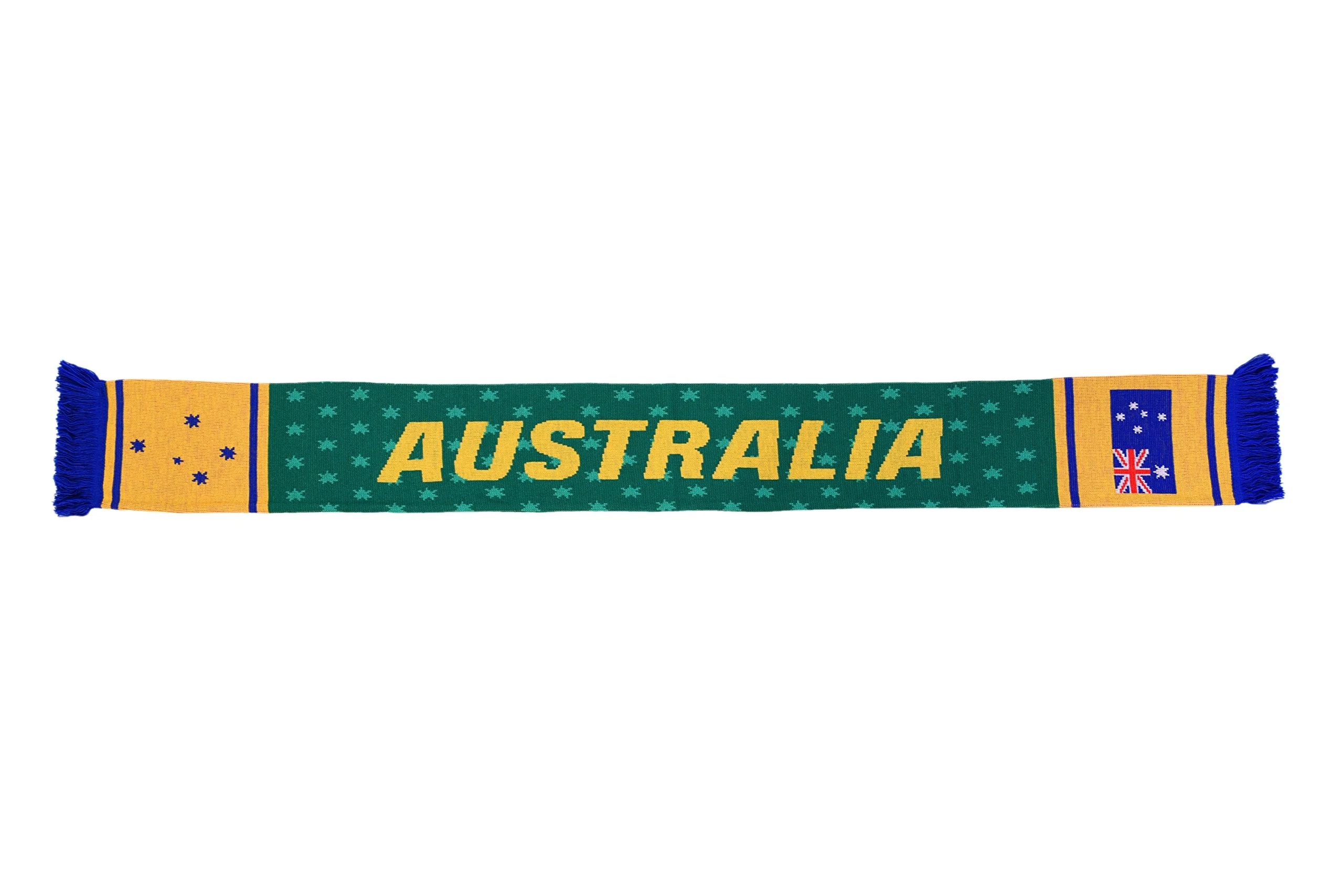 Classic Design Simplicity Football Club Team Double Side Australia Soccer Knit Scarf Winter Scarfs For Soccer Fans